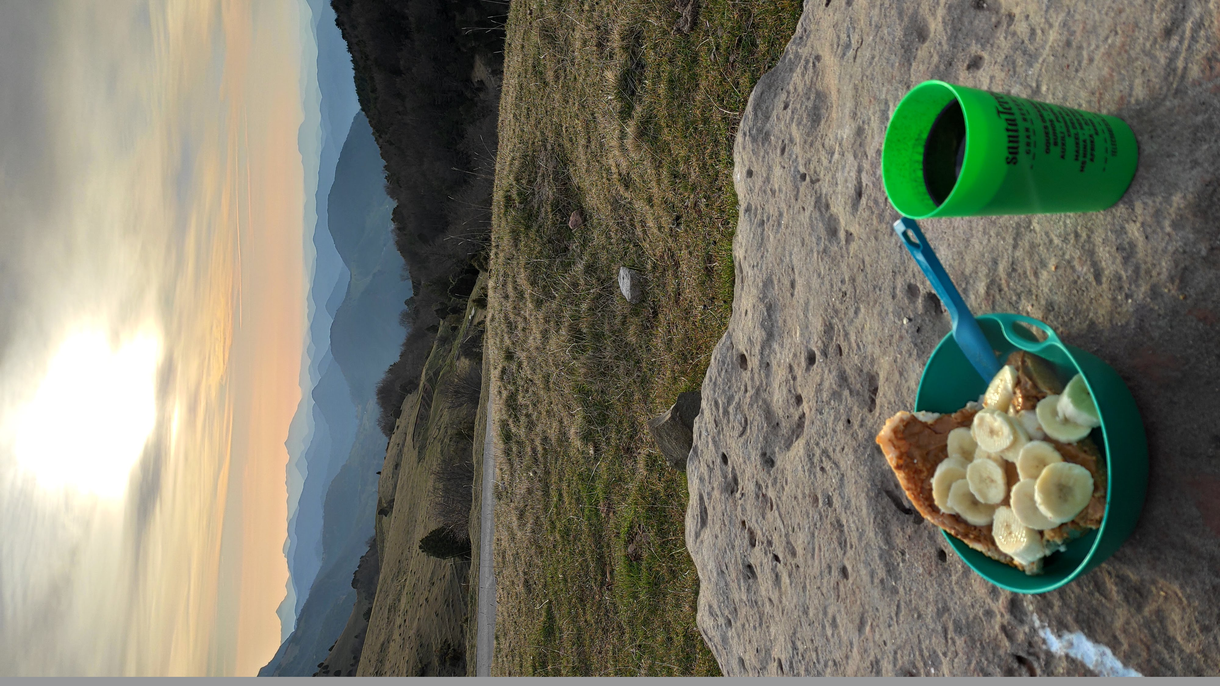 Breakfast with views of the Pyrenees mountains