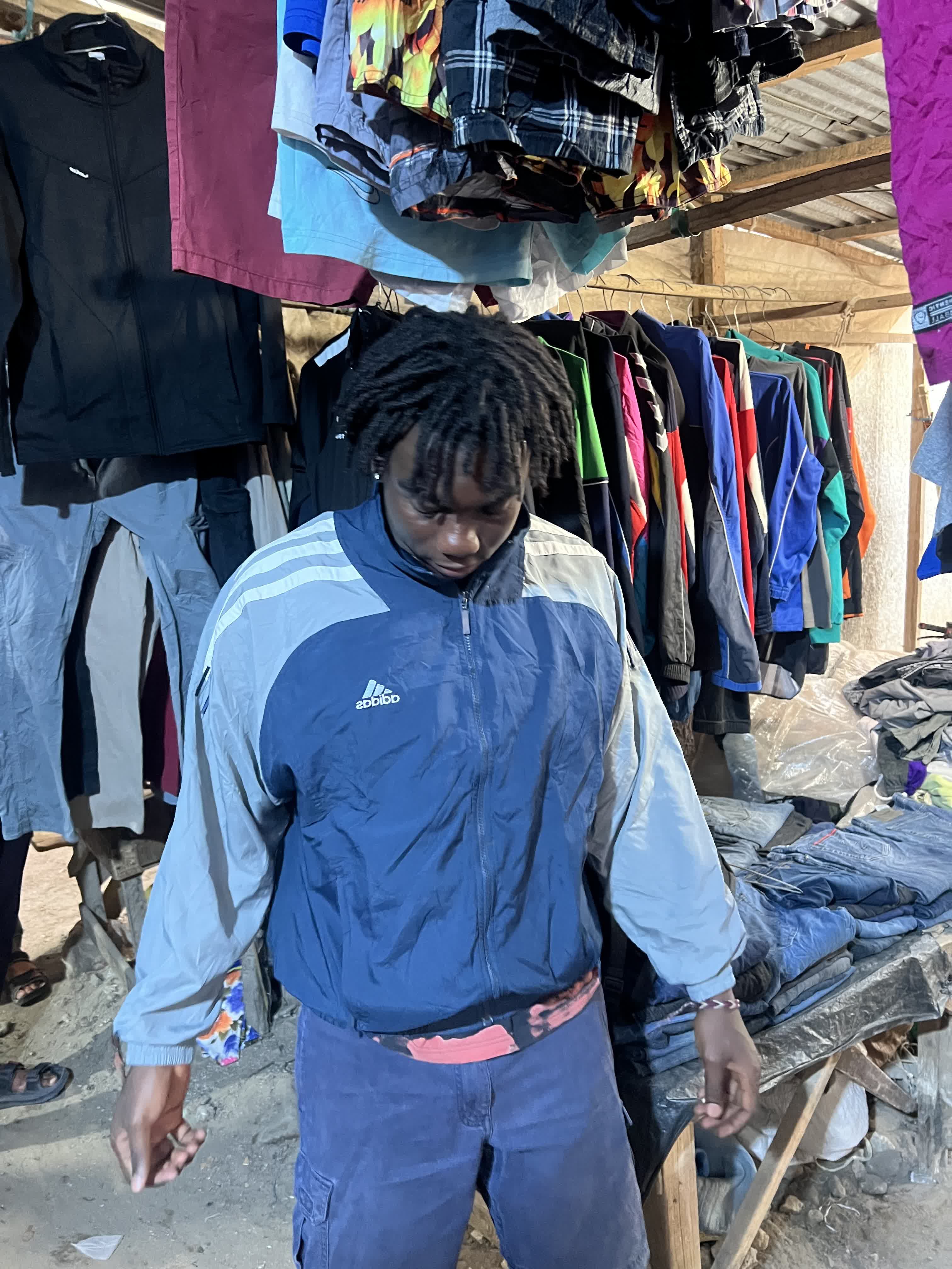 Salif showing off the finds at the fukijai